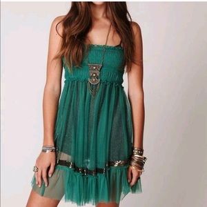 Free People One Sequin Smocked Slip Dress